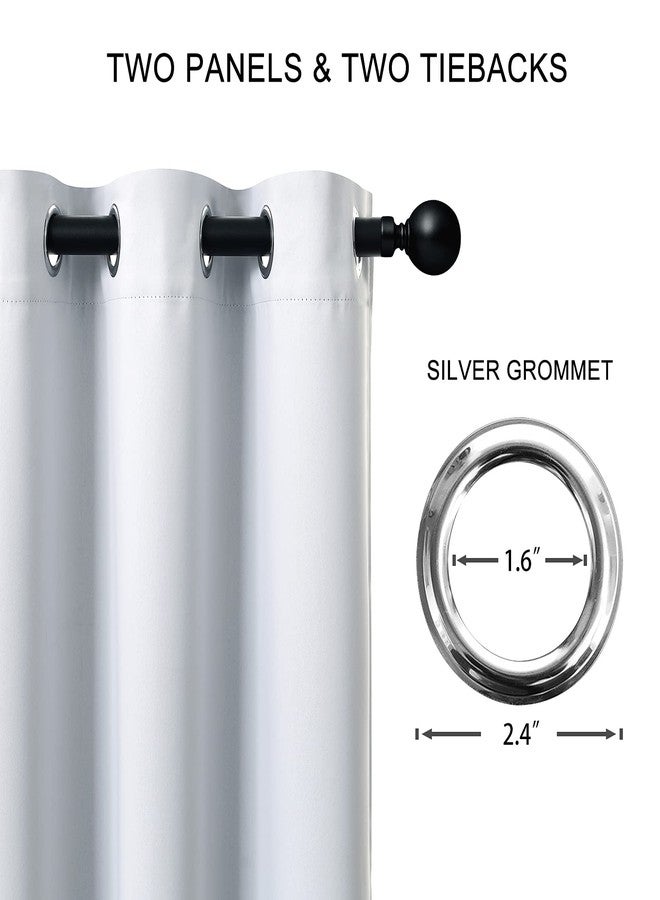 JSFLY 100% Blackout Curtains 63 inch Length for Bedroom, Thick Noise Reduction Thermal Insulated Grommet Window Drapes Room Darkening Curtains for Living Room, 2 Panels (42x63 inches,Off White) - Image 5